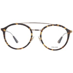 Police Brown Men Glasses Frame, metal and plastic aviator style, full-rim with demo lenses, 52-19-140 size, includes branded case.