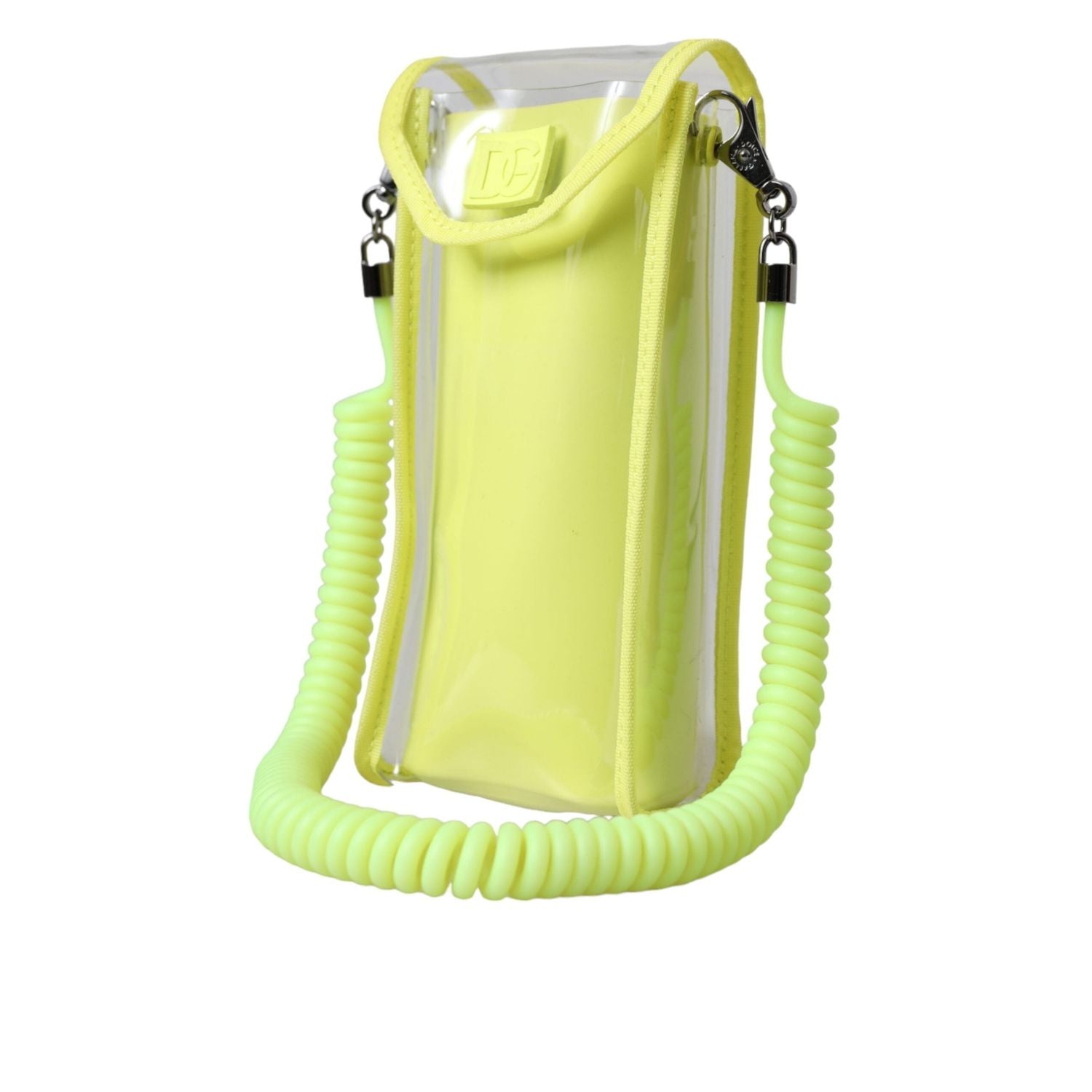 Dolce & Gabbana Yellow Green Plastic DG Logo Neck Strap Cardholder Wallet