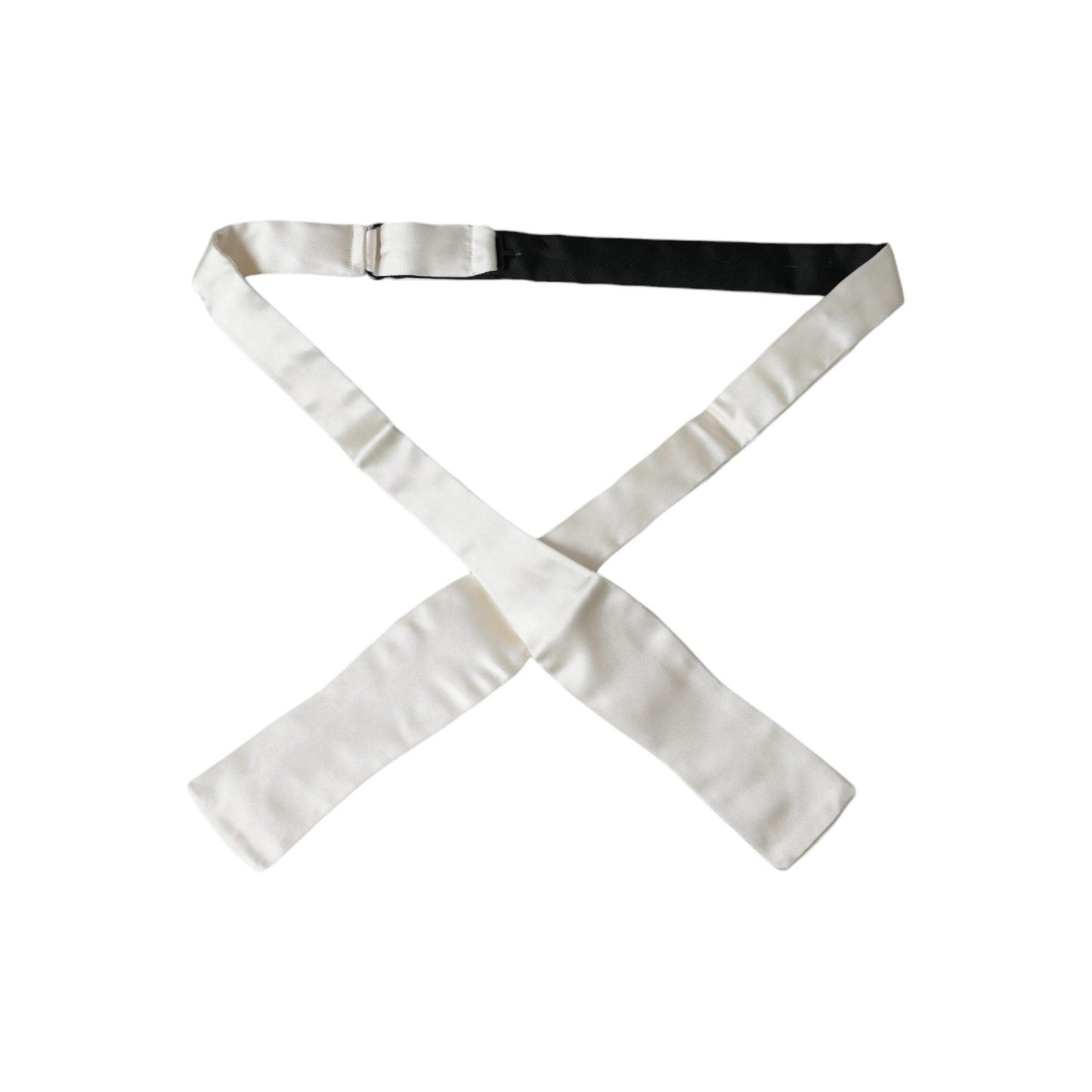 Dolce & Gabbana White Silk Slim Skinny Necktie Men Bow Tie