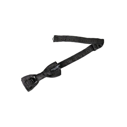 Dolce & Gabbana Black Silk Patterned Adjustable Neck Men Bow Tie