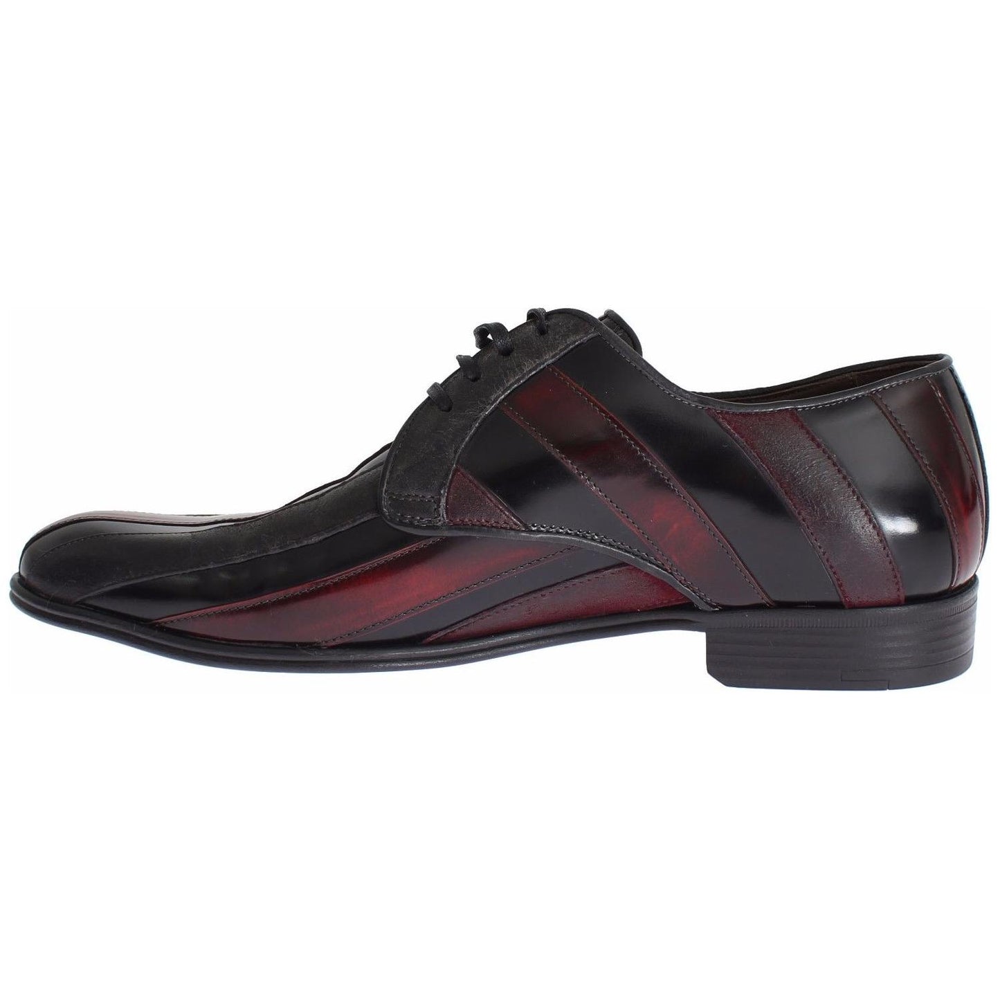 Dolce & Gabbana Black Bordeaux Leather Dress Formal Shoes Dress Shoes