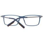 Ermenegildo Zegna Blue Men Glasses Frame, rectangle full-rim style with plastic material and 58-14-145 size, includes branded case.
