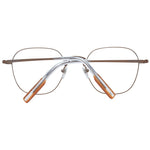 Ermenegildo Zegna Bronze Men Glasses Frame, round titanium full-rim style with demo lenses, includes branded case.