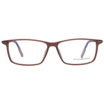 Front view of Ermenegildo Zegna Brown Men Glasses Frame with full-rim plastic frame and demo lenses.