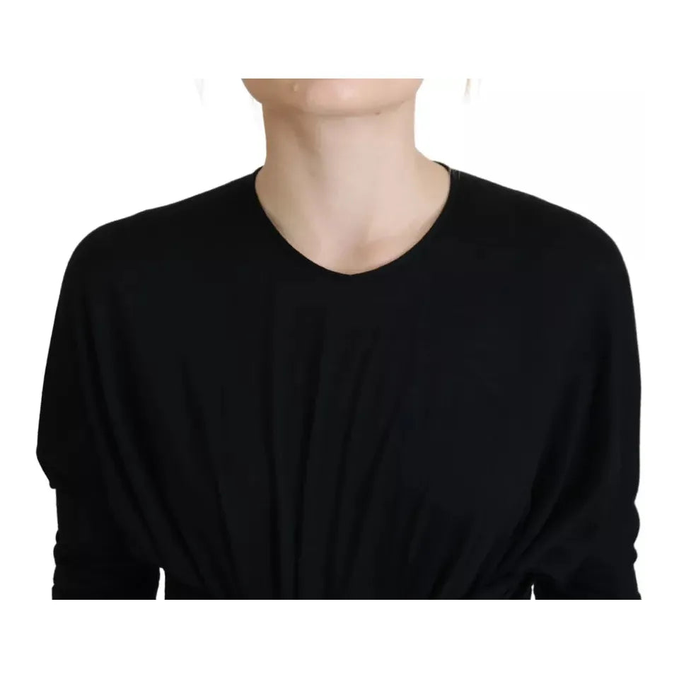 فستان دولتشي آند غابانا متوسط ​​الطول أسود اللون من الصوف