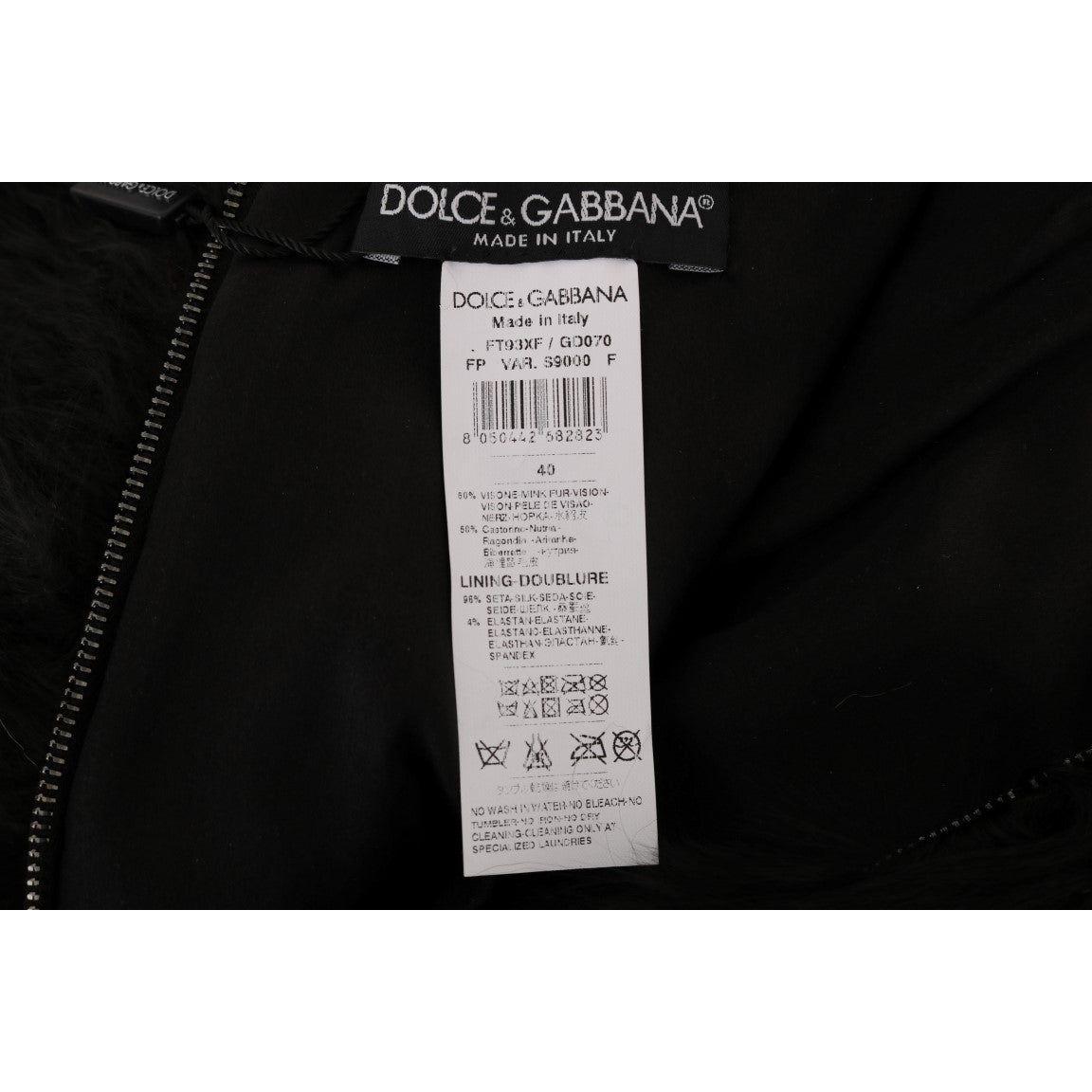 Dolce & Gabbana Black Mink Nutria Fur Mini Hot Pants SKI1096-1