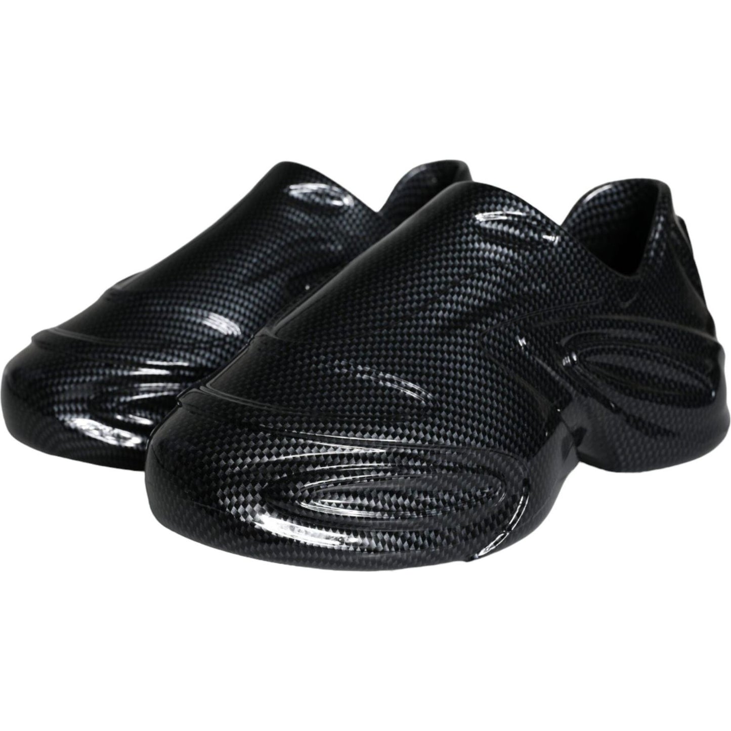 Dolce & Gabbana Black Foiled Rubber Toy Low Top Men Sneakers Shoes MV5827-44