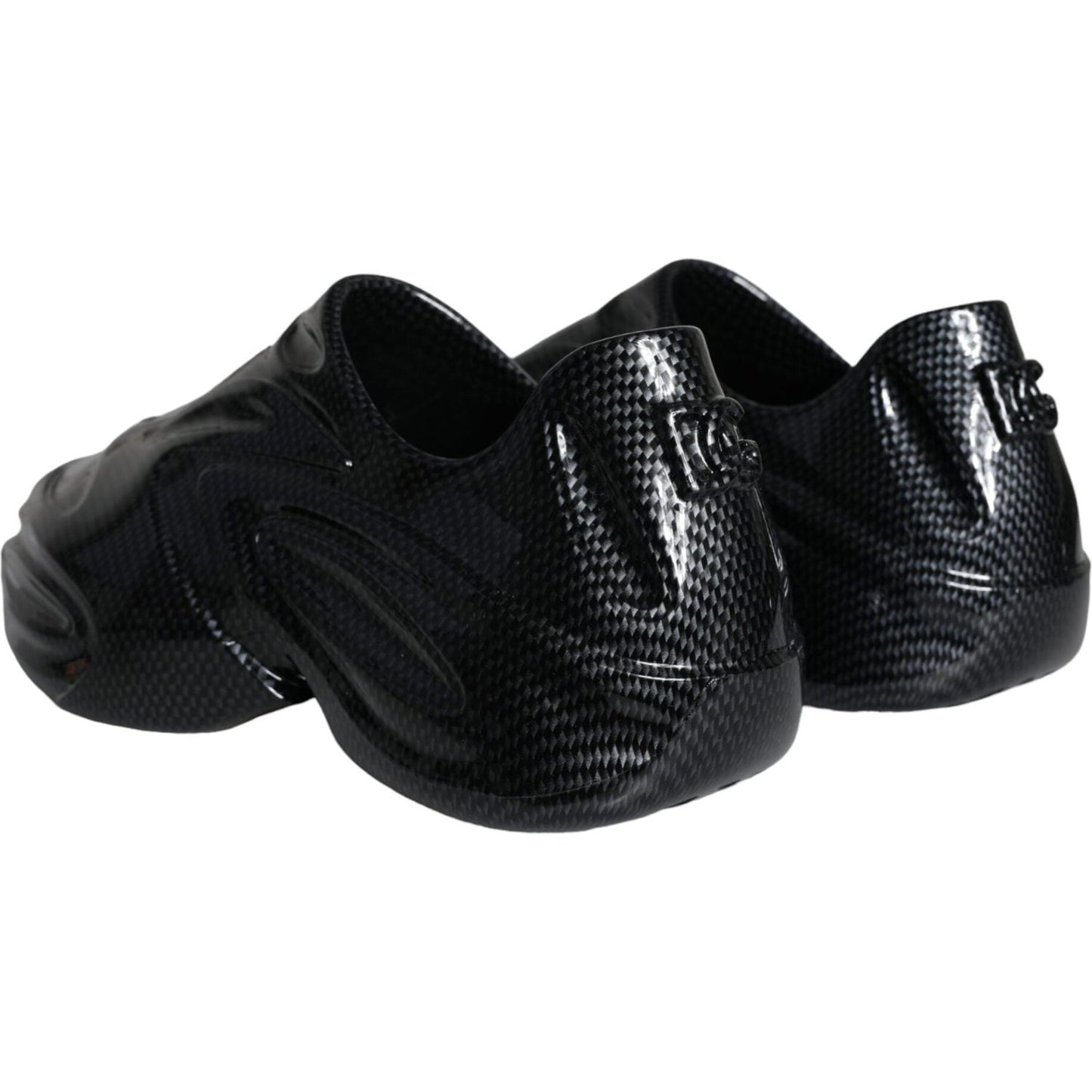 Dolce & Gabbana Black Foiled Rubber Toy Low Top Men Sneakers Shoes MV5827-44