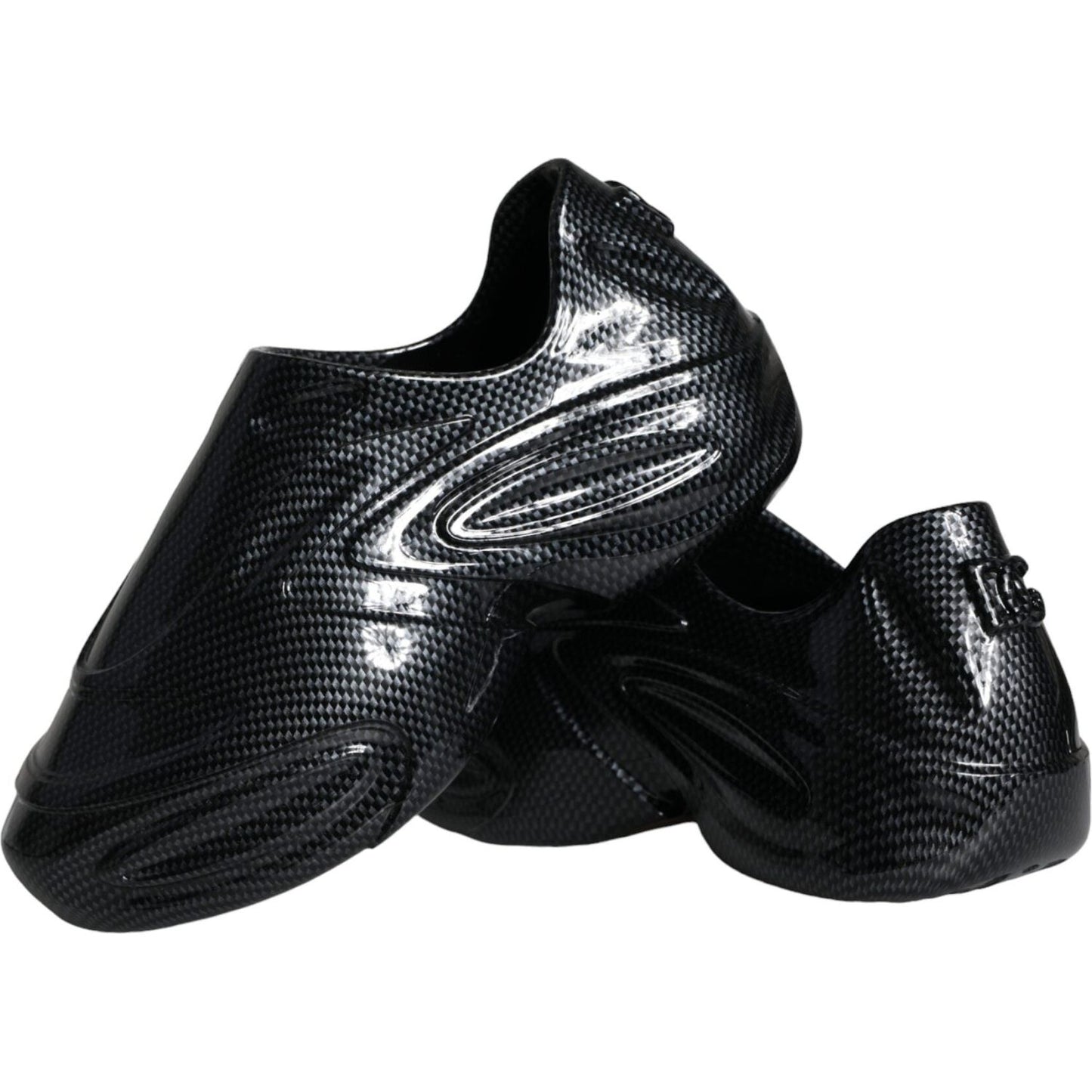 Dolce & Gabbana Black Foiled Rubber Toy Low Top Men Sneakers Shoes MV5827-44