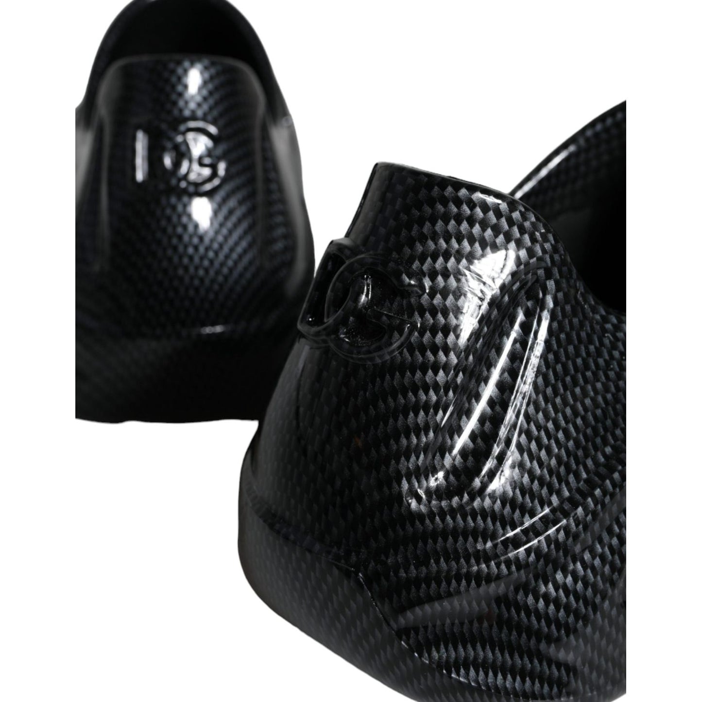 Dolce & Gabbana Black Foiled Rubber Toy Low Top Men Sneakers Shoes MV5827-44