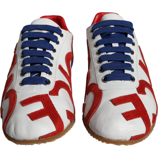 Dolce & Gabbana Multicolor Leather Logo Casual Sneakers Shoes LA11264-39