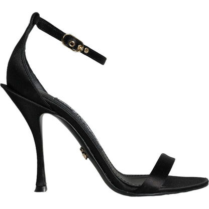 Dolce & Gabbana Black KEIRA Heels Ankle Strap Sandals Shoes