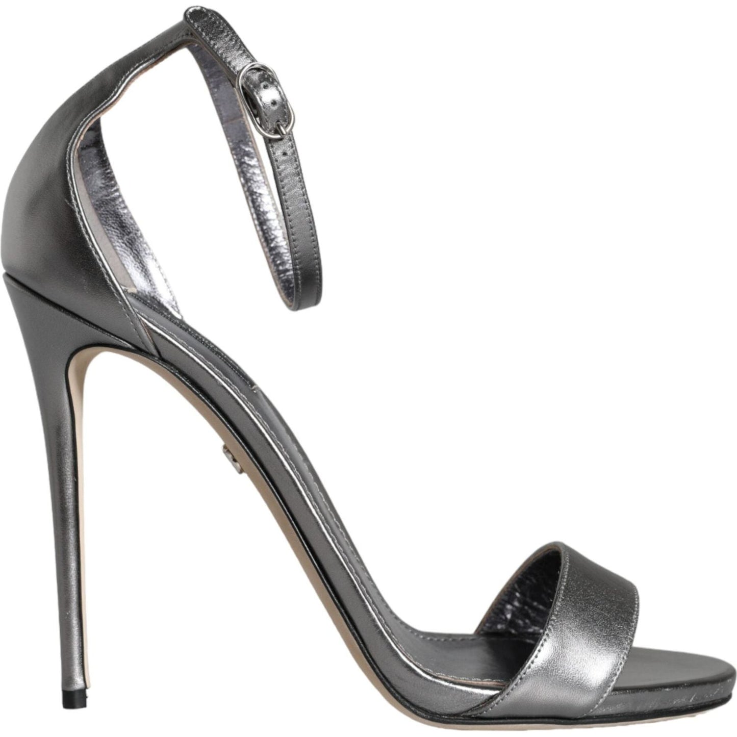 Dolce & Gabbana Silver KEIRA Heels Ankle Strap Sandals Shoes LA11339-40