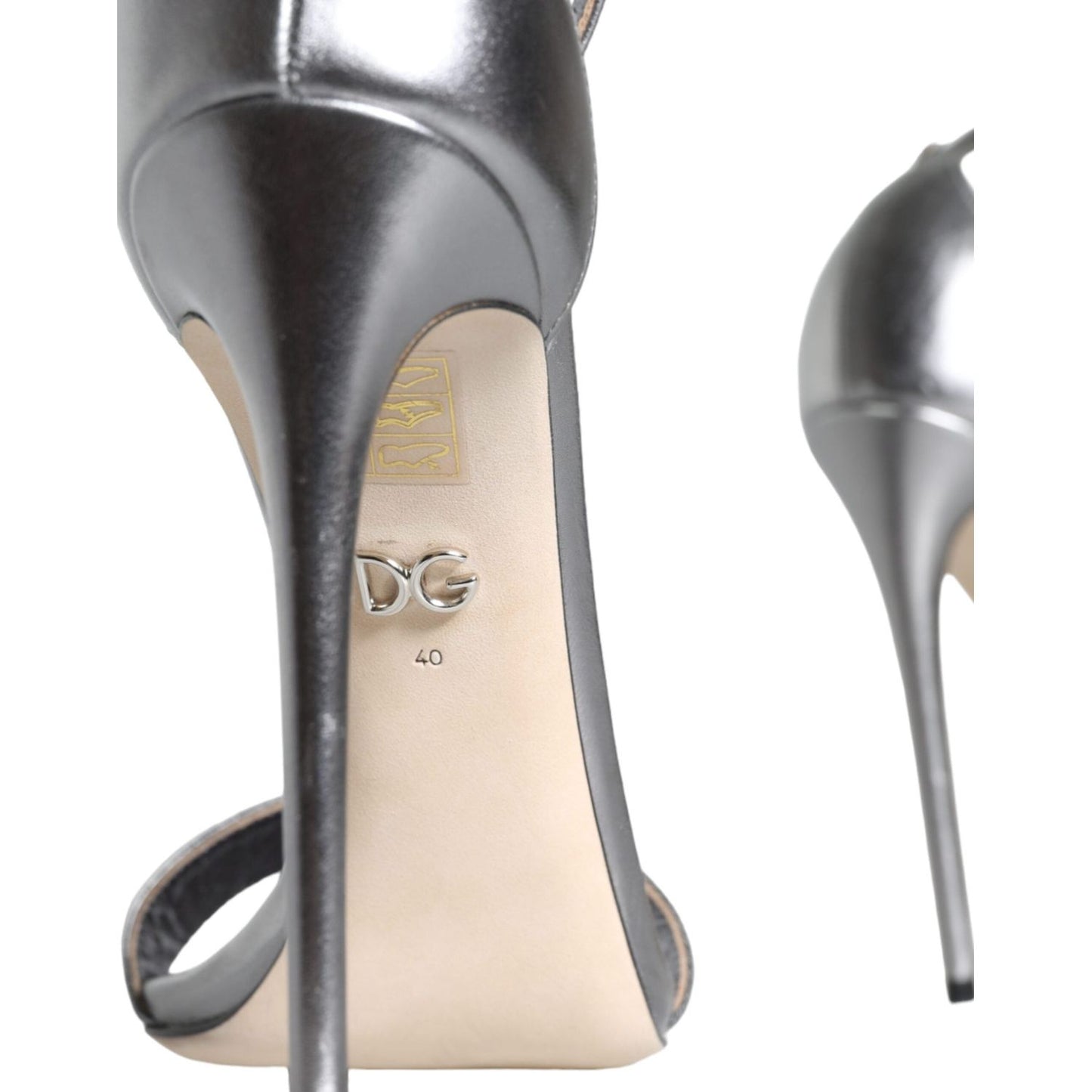 Dolce & Gabbana Silver KEIRA Heels Ankle Strap Sandals Shoes LA11339-40