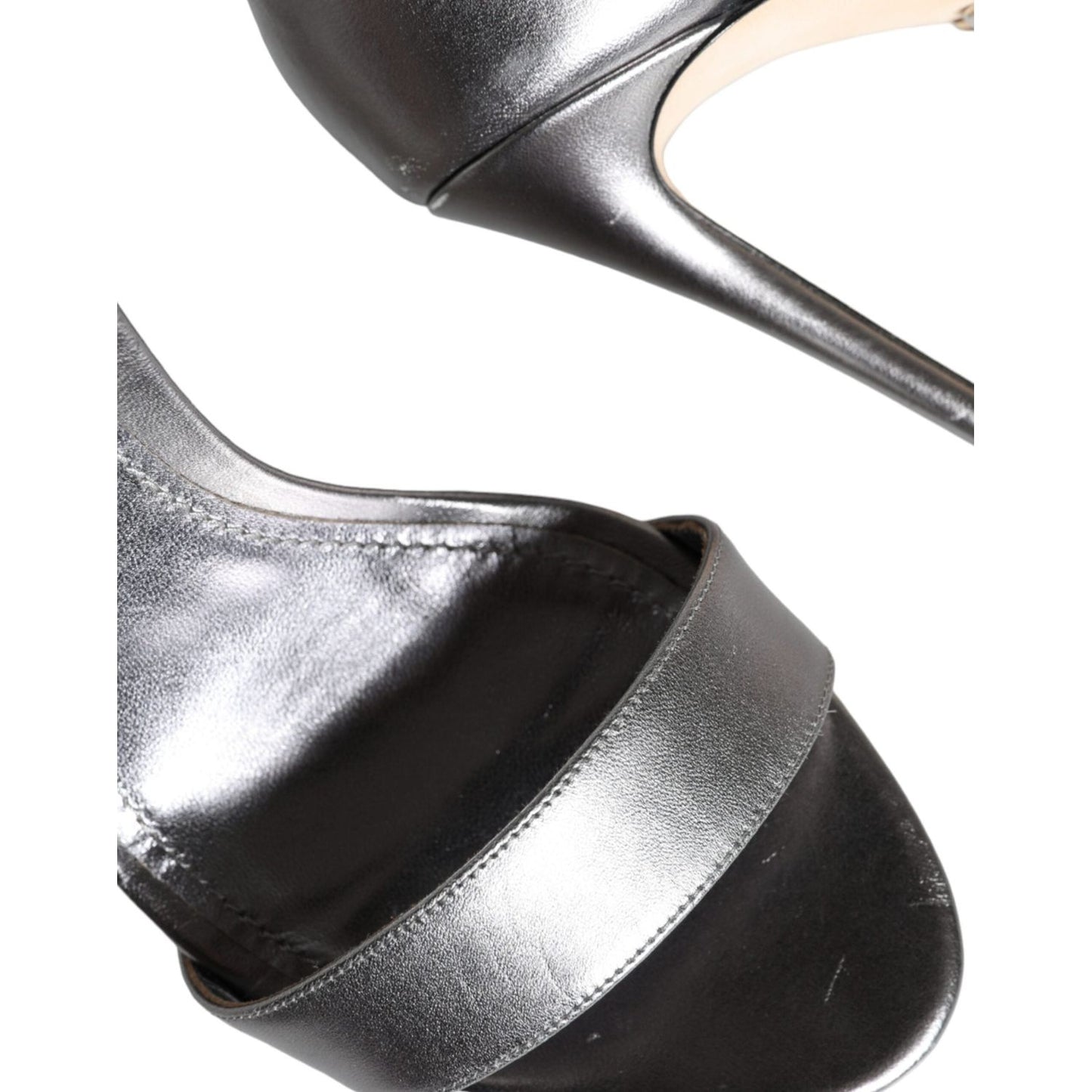 Dolce & Gabbana Silver KEIRA Heels Ankle Strap Sandals Shoes LA11339-40
