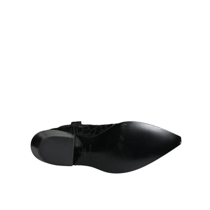 Dolce & Gabbana Black Gray Leopard Cowboy Boots Shoes