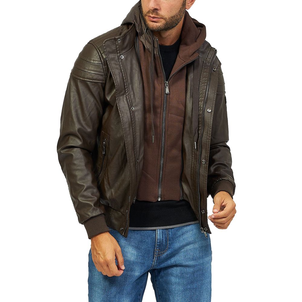 Yes Zee Brown Polyethylene Men's Jacket
