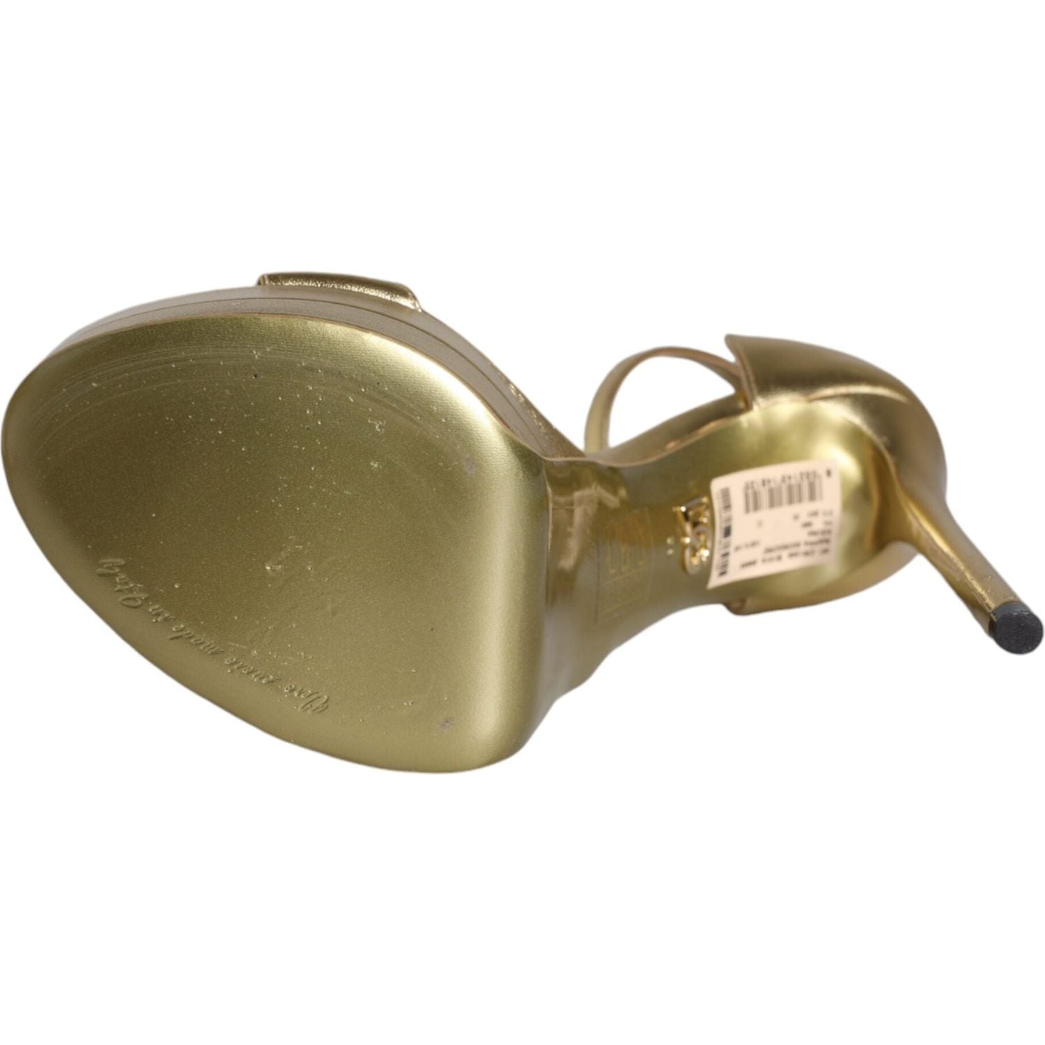 Dolce & Gabbana Gold Leather Platform Keira Sandals Shoes