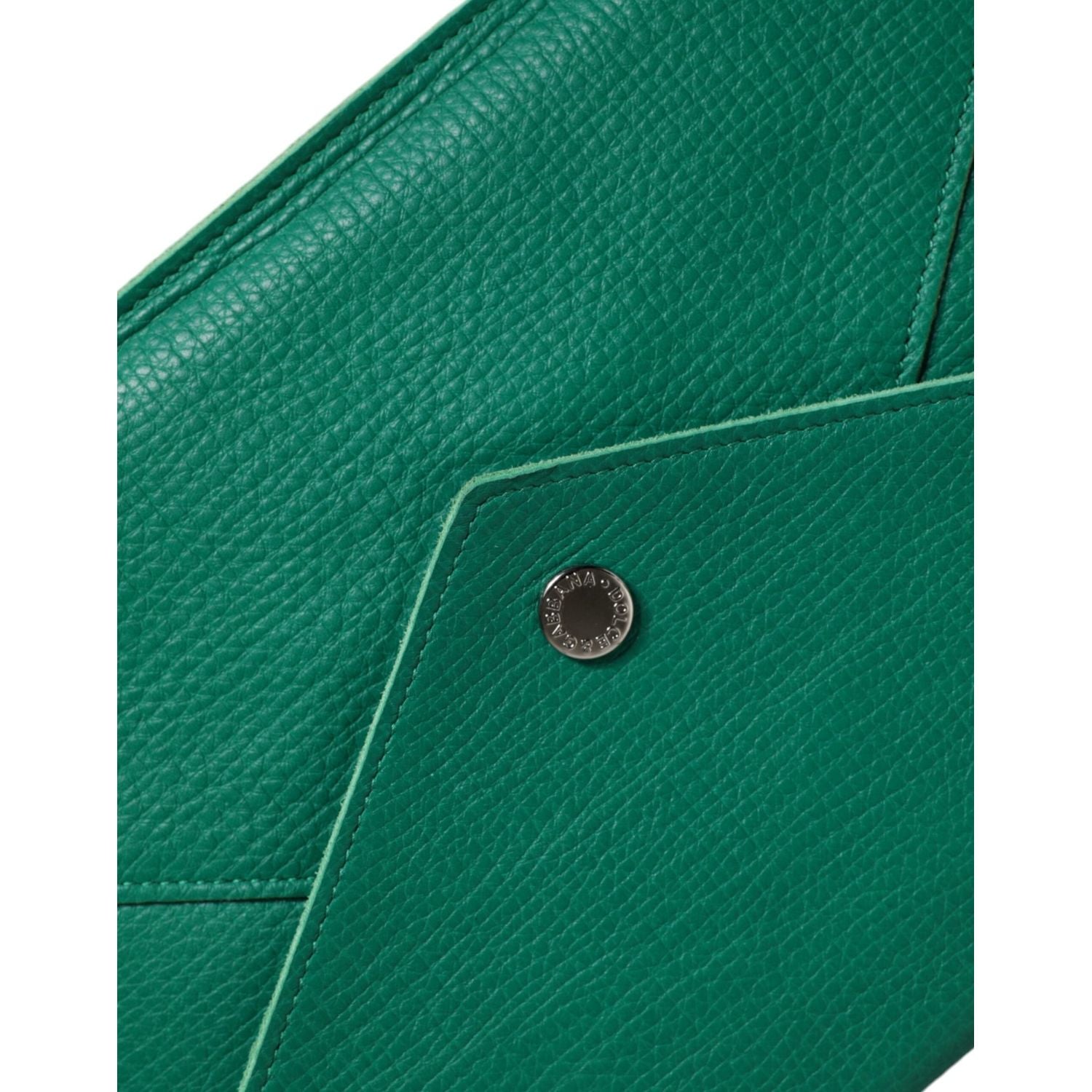 Dolce & Gabbana Green Leather Handbag Clutch Mini Purse Pouch Tablet Case