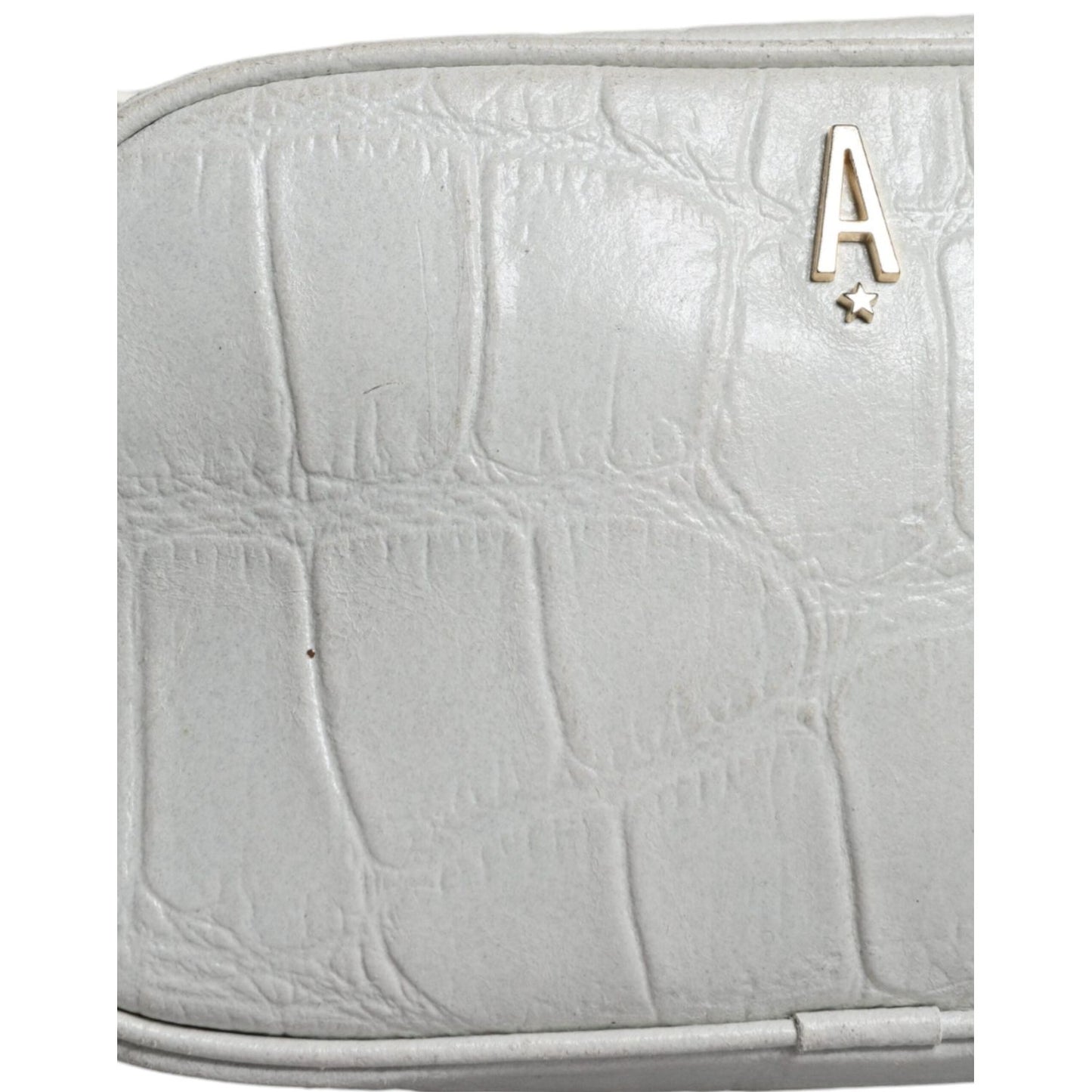 Aniye By White Croc Print Leather Crossbody Sling Bag
