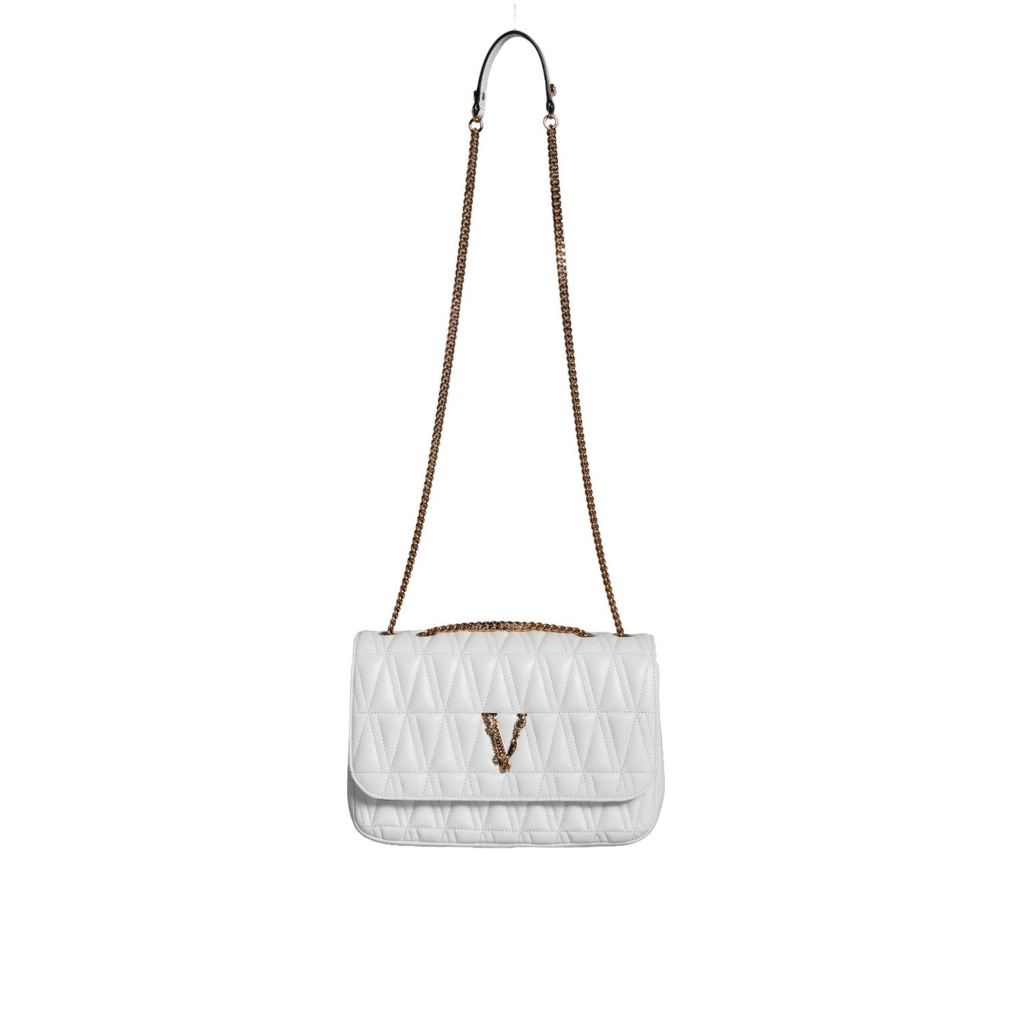 Versace White Mini Nappa Leather Crossbody Shoulder Bag
