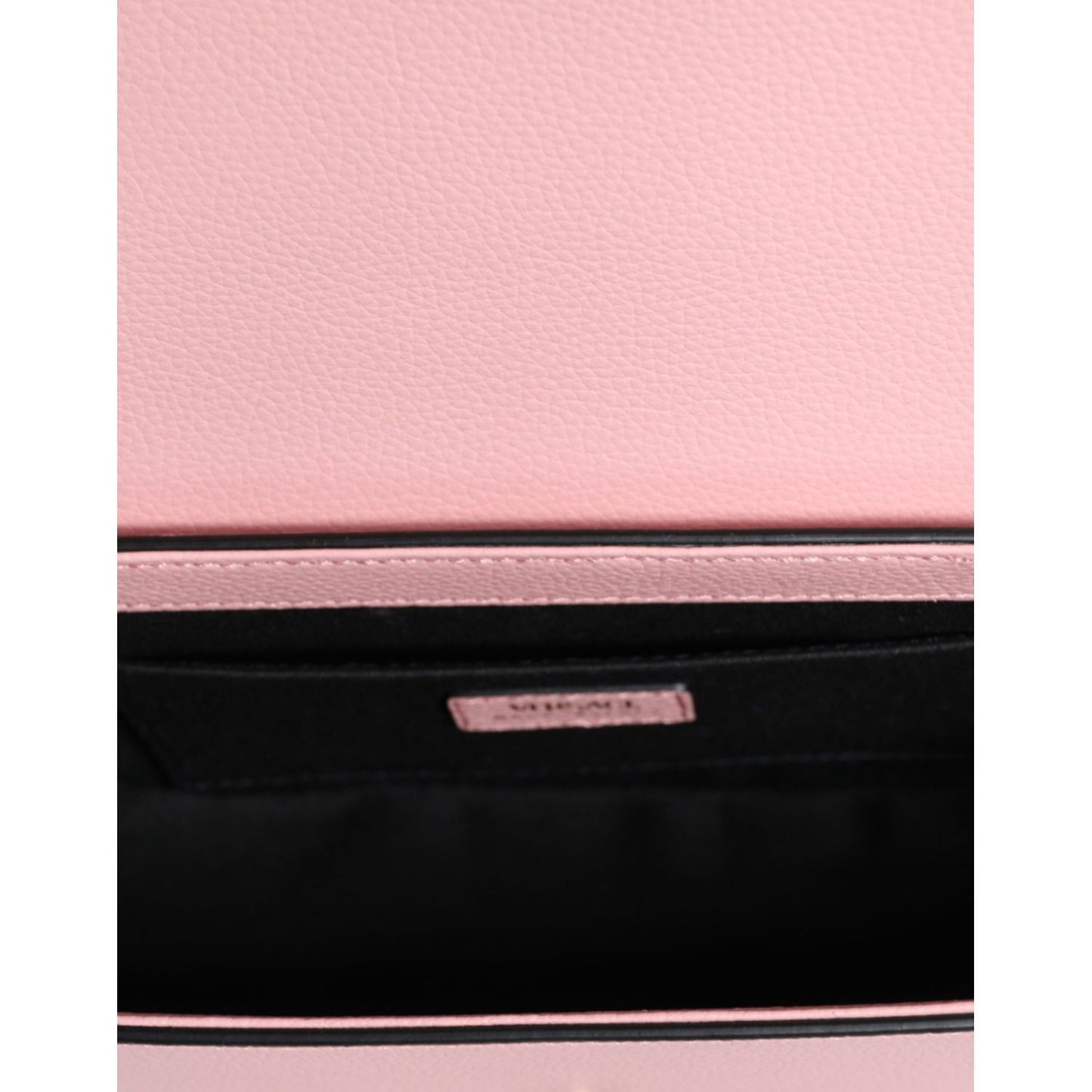Versace Pink Grainy Calf Leather Logo Crossbody Shoulder Bag