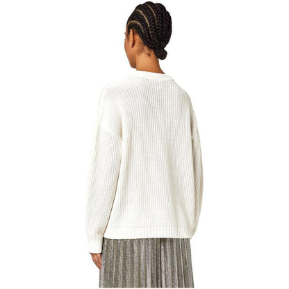 Alpha Studio White Recycled Wool Women Sweater