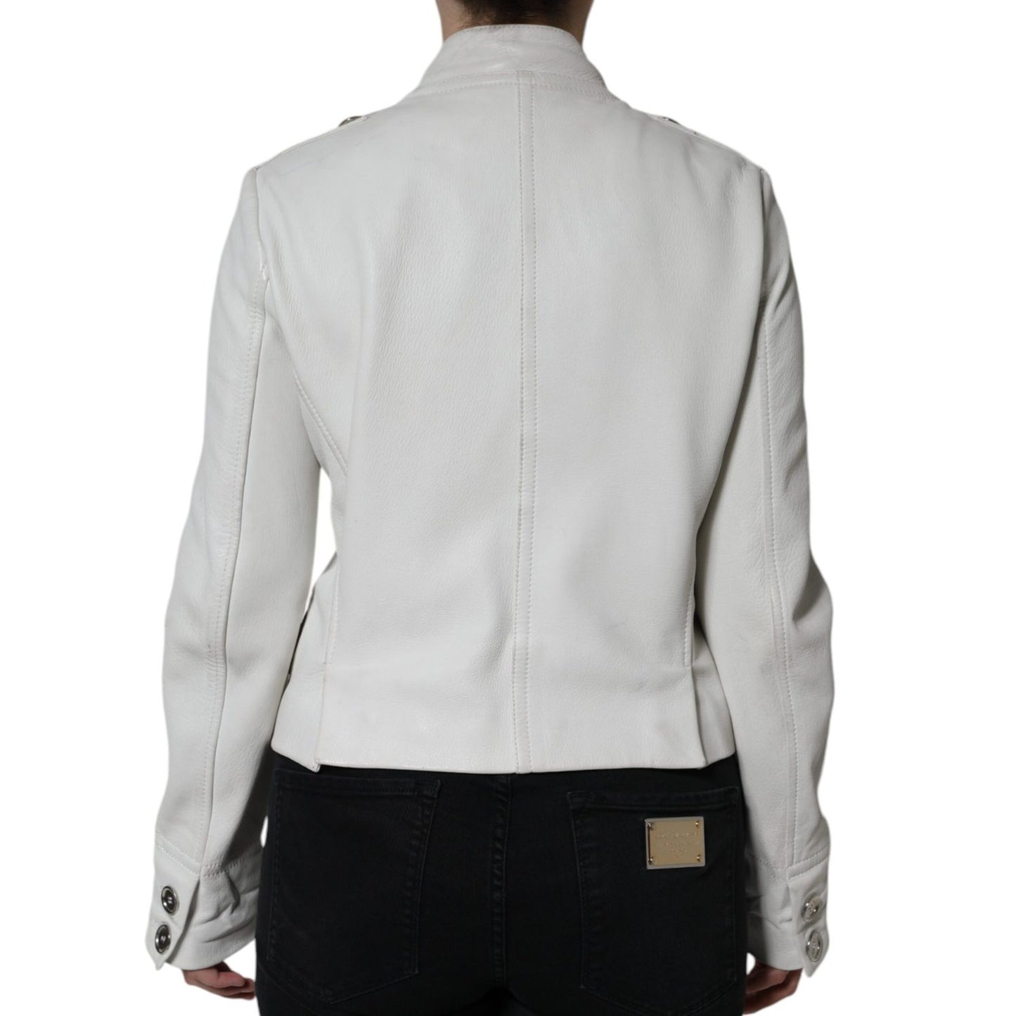 Dolce & Gabbana White Double Breasted Blazer Coat Jacket