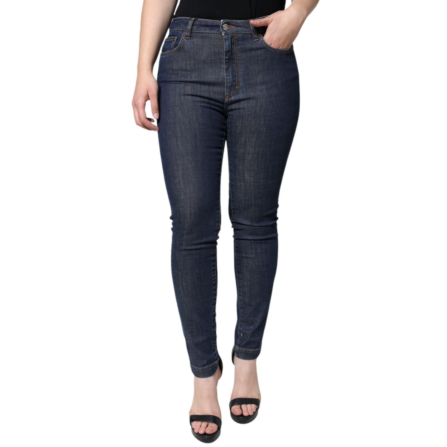 Dolce & Gabbana Dark Blue QUEEN Cotton Skinny Denim Jeans