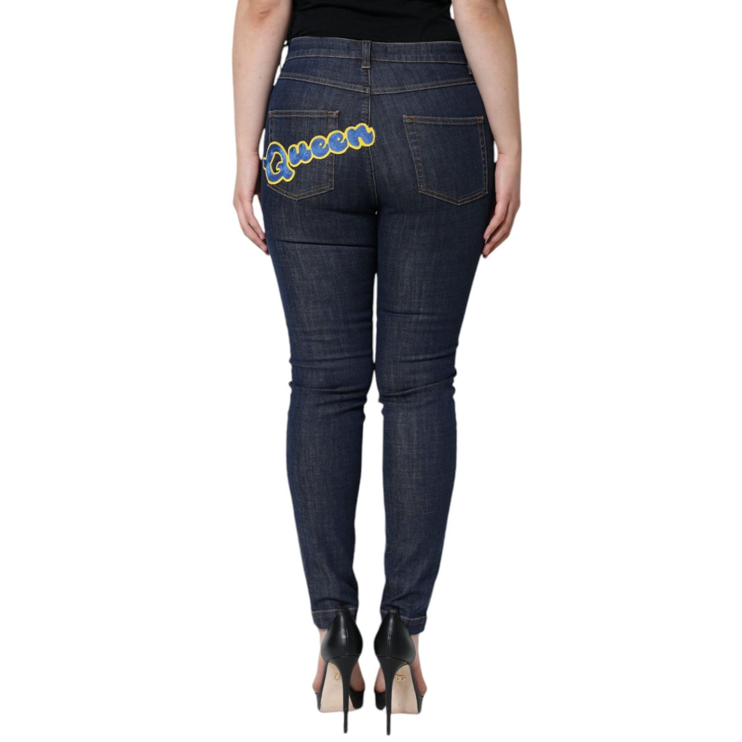 Dolce & Gabbana Dark Blue QUEEN Cotton Skinny Denim Jeans