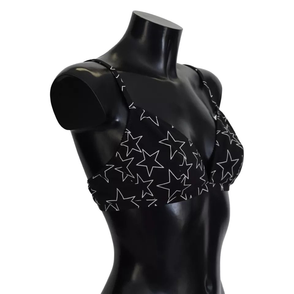 Dolce & Gabbana Black Millennials Star Non Wire Cotton Bra Underwear
