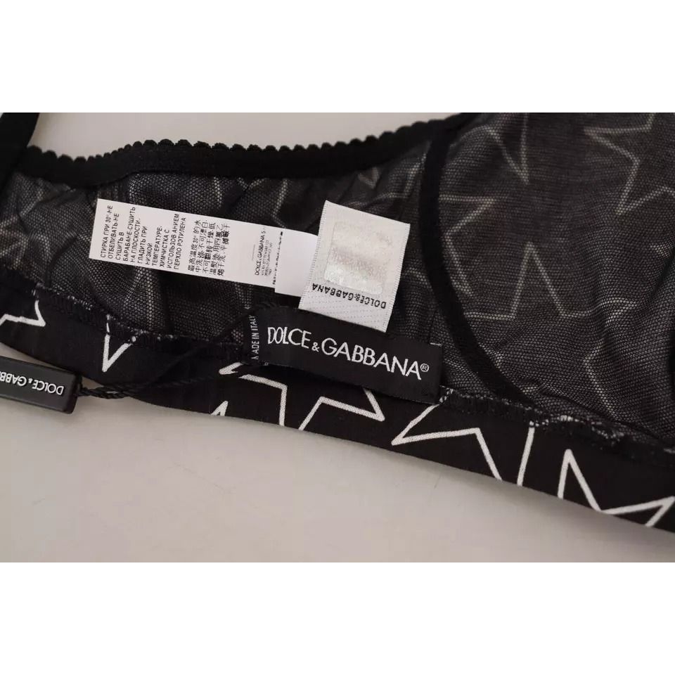 Dolce & Gabbana Black Millennials Star Non Wire Cotton Bra Underwear
