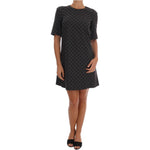 Dolce & Gabbana Gray Polka Dotted Wool Stretch Dress DR1213-1