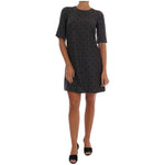 Dolce & Gabbana Gray Polka Dotted Sheath Wool Dress DR1216-1