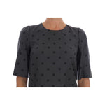 Dolce & Gabbana Gray Polka Dotted Sheath Wool Dress DR1216-1