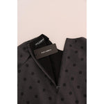 Dolce & Gabbana Gray Polka Dotted Sheath Wool Dress DR1216-1