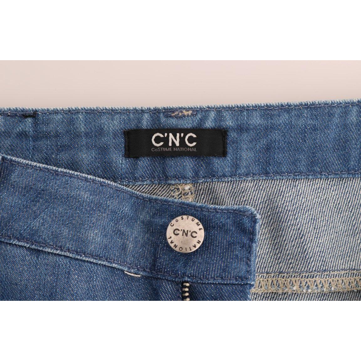 Costume National Blue Wash Cotton Boyfriend Fit Jeans