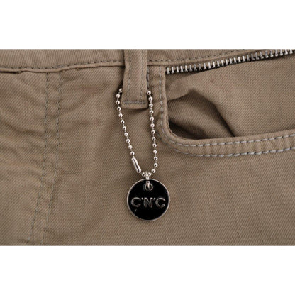 Costume National Beige Cotton Stretch Slim Fit Jeans Jeans & Pants