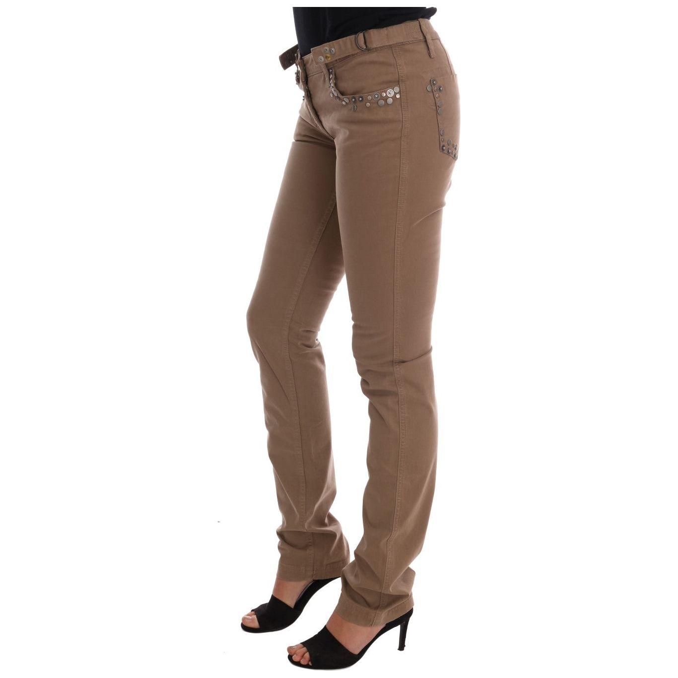 Costume National Beige Cotton Stretch Slim Fit Jeans Jeans & Pants