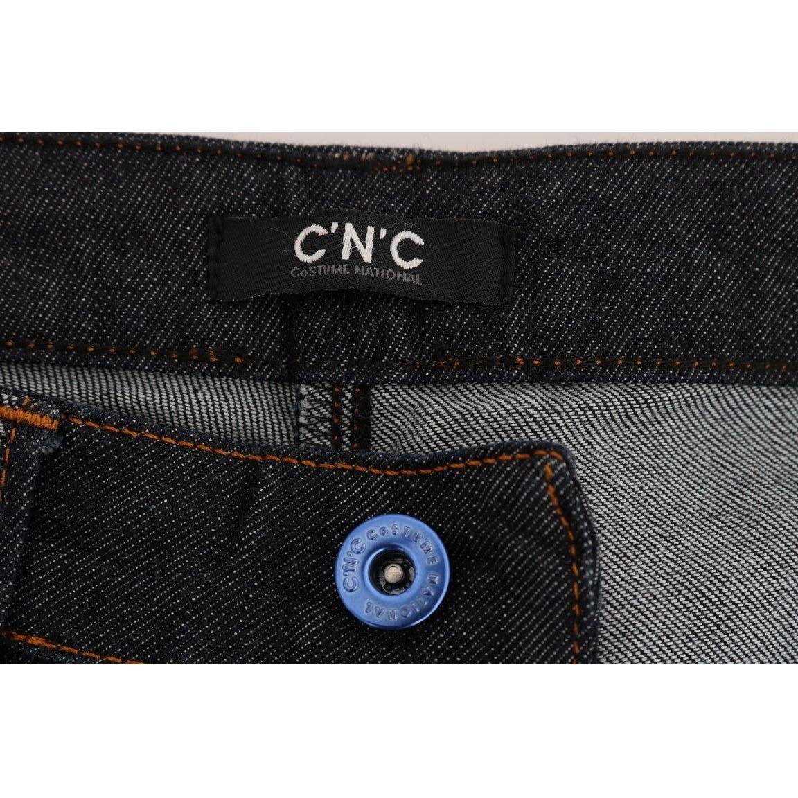 Costume National Blue Cotton Stretch Slim Fit Jeans