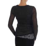 Ermanno Scervino Gray Wool Lace Top Long Sleeved T-shirt TSH1553-1