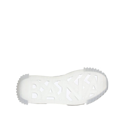 Dolce & Gabbana Silver Black Nylon NS1 Low Top Sneakers Shoes