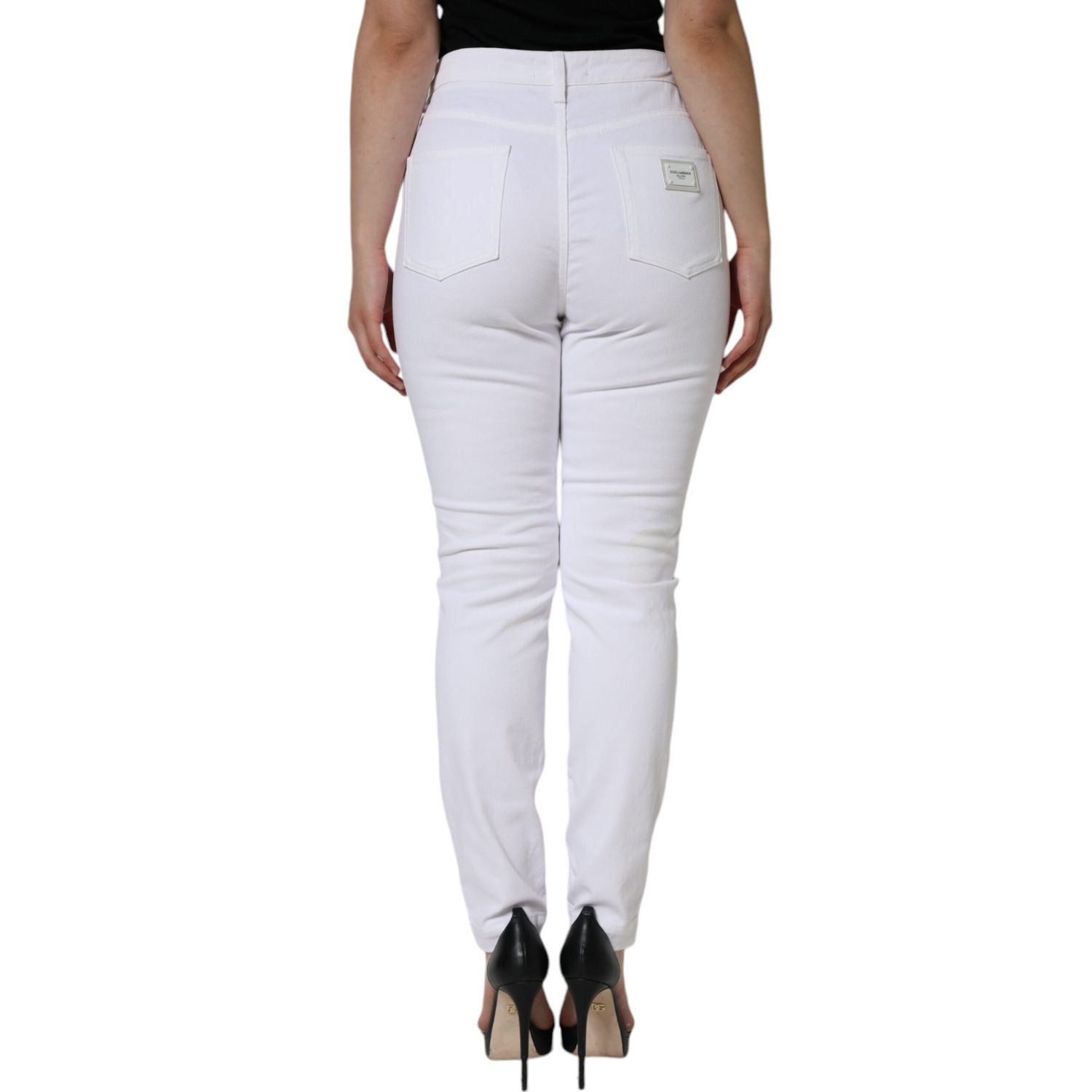 Dolce & Gabbana White Cotton Stretch AUDREY Skinny Jeans