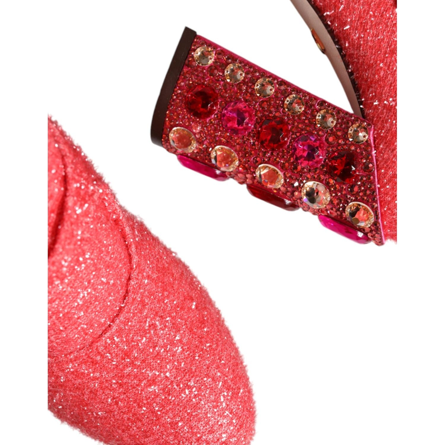 Dolce & Gabbana Pink Crystal Lurex Fantasy High Boots Shoes