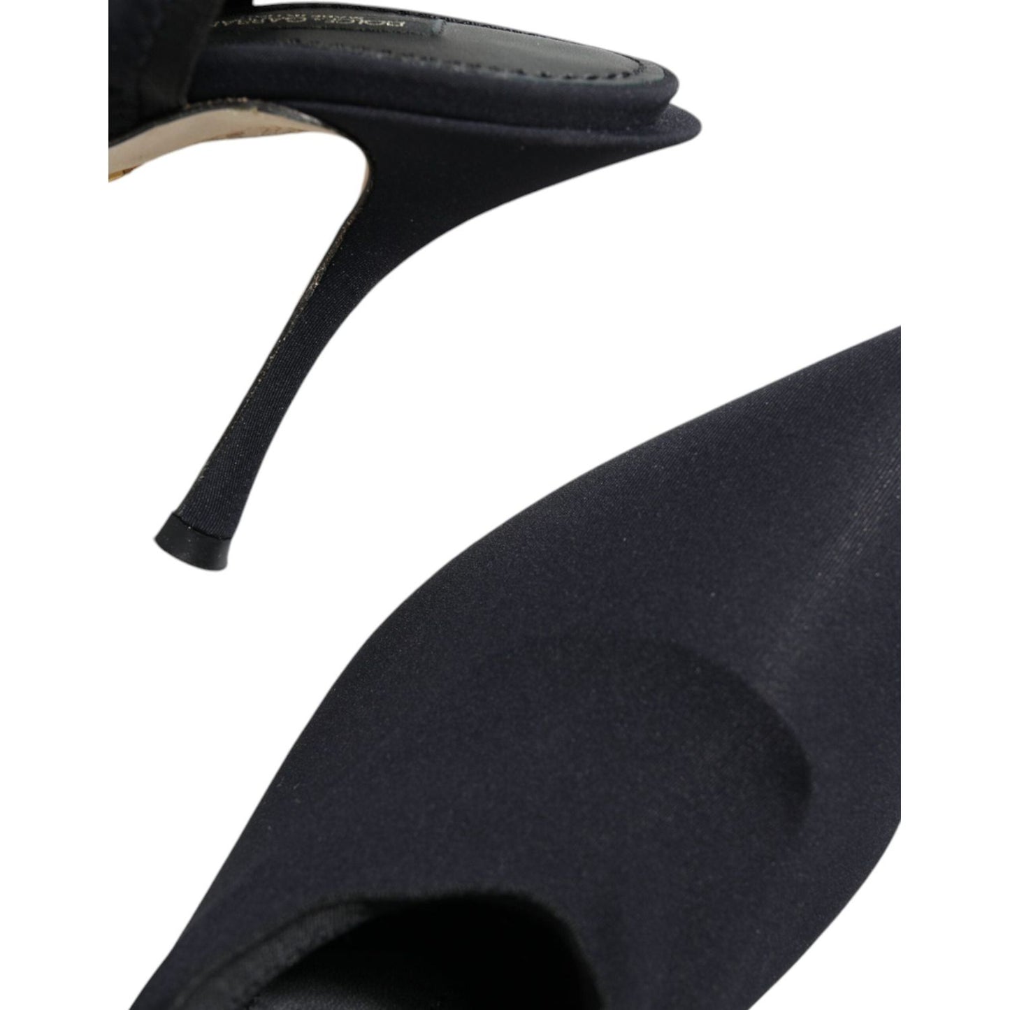 Dolce & Gabbana Black Jersey Stretch Heels Slingback Shoes