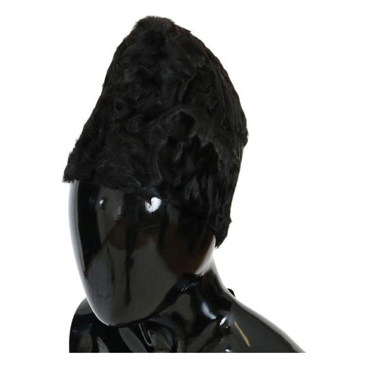 Dolce & Gabbana Elegant Black Xiangao Fur Beanie Hat Beanie Hat Dolce & Gabbana Black