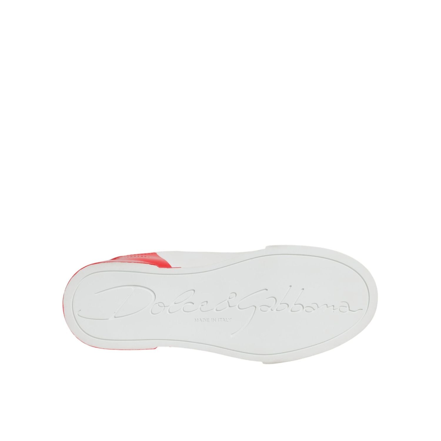 Dolce & Gabbana White Red Portofino Low Top Sneakers Shoes