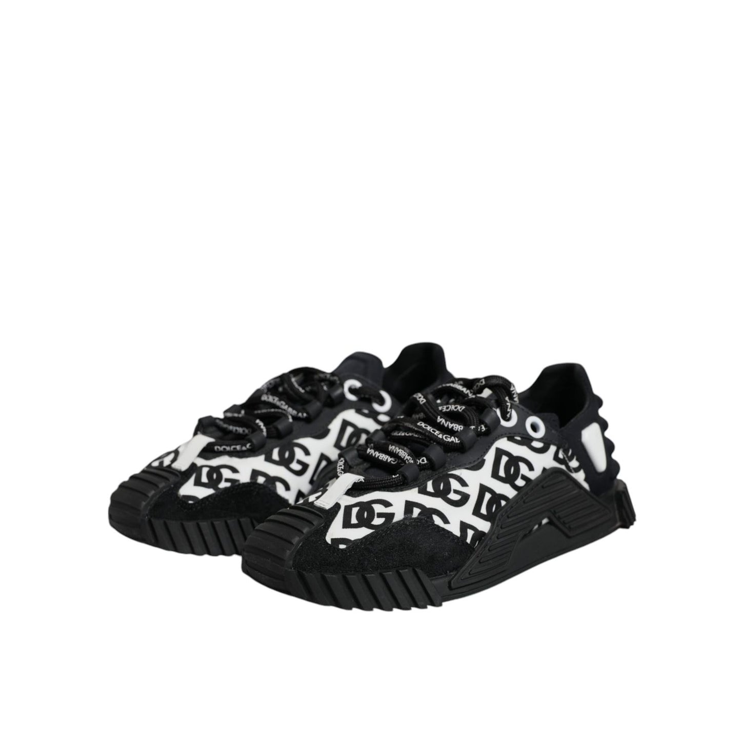 Dolce & Gabbana Black Logo Lace Up Low Top NS1 Sneakers Shoes