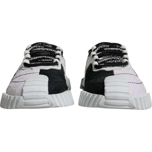 Dolce & Gabbana White Black Low Top NS1 Sneakers Shoes Dolce & Gabbana Gray
