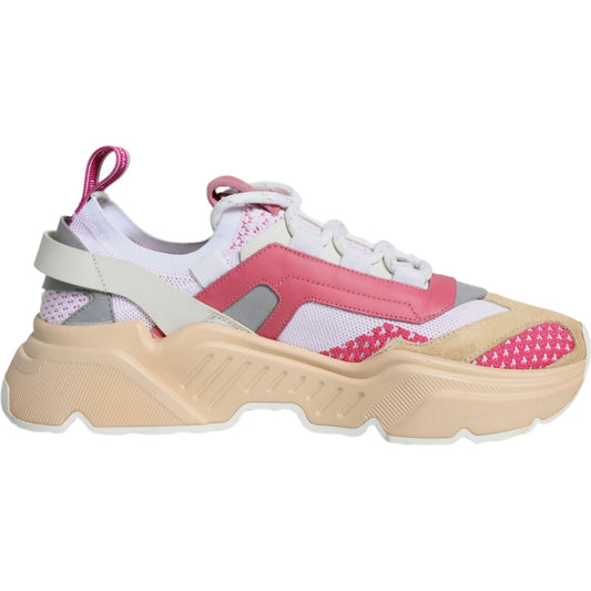 Dolce & Gabbana Multicolor Leather Daymaster Sneakers Shoes Dolce & Gabbana Gray